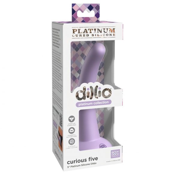 Dillio Curious Five - dildo en silicone à ventouse (15 cm) - violet