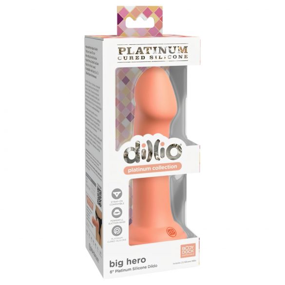 Dillio Big Hero - godemichet en silicone à ventouse (17 cm) - orange