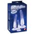 Crystal Clear - ensemble de dildos pour entraînement anal - 3 pièces (transparent-bleu)