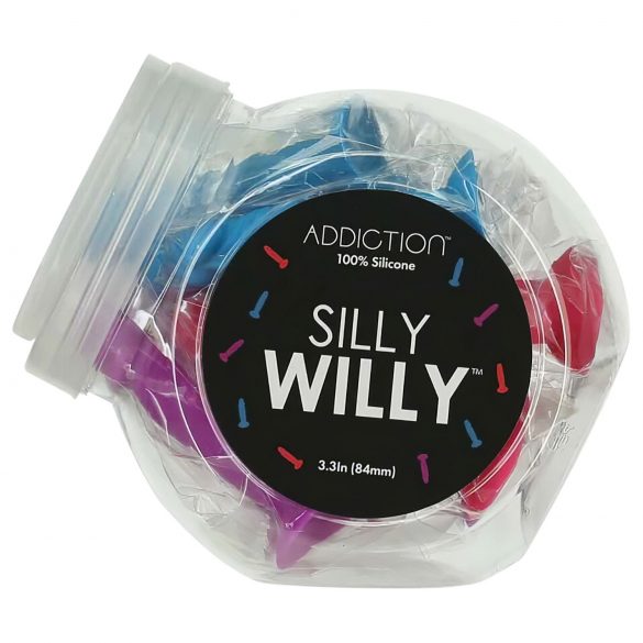 Silly Willy - gode en silicone avec ventouse - 12 pièces (multicolore)