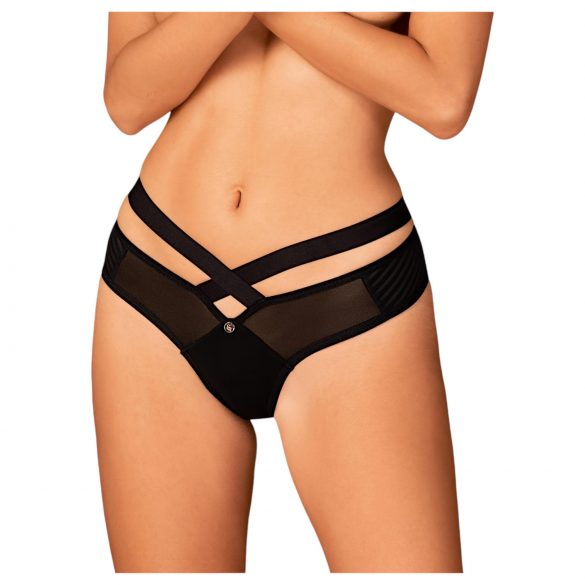 Obsessive Brasica - culotte à lanières (noir) - M/L