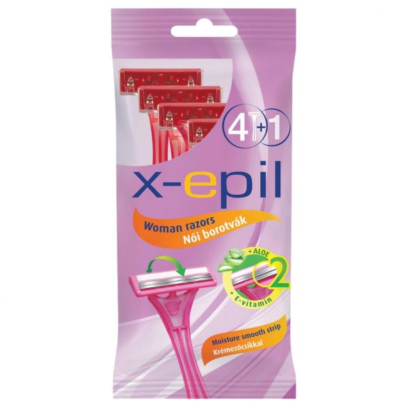 X-Epil - Rasoirs Jetables pour Femmes à 2 Lames (5pcs)