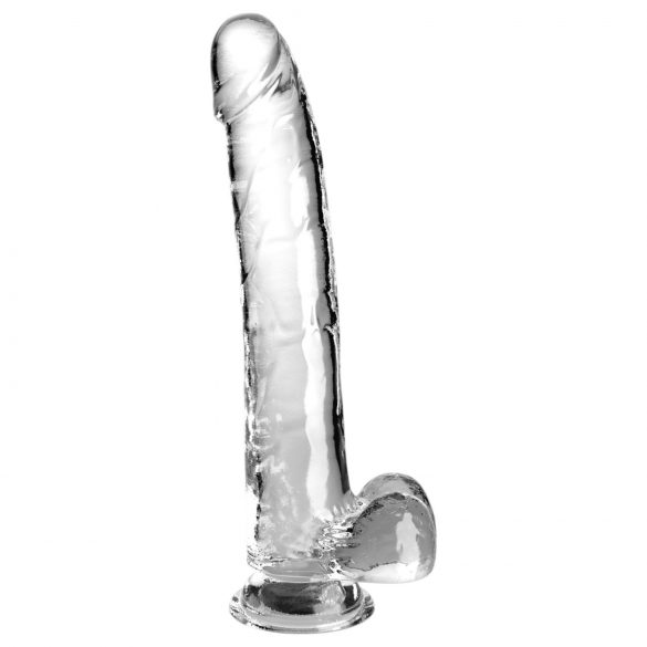 / King Cock Clear 11 - gode avec testicules (transparent)