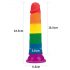 Lovetoy Prider - dildo réaliste - 19 cm (arc-en-ciel)