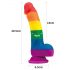 Lovetoy Prider - Dildo réaliste en silicone liquide - 19cm (arc-en-ciel)