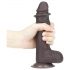 Lovetoy Peau Glissante - dildo à ventouse - 18 cm (marron)