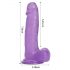 Jelly 8 - Dildo avec ventouse et testicules (violet)