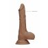 RealRock Dong 7 - godemichet réaliste avec testicules (17 cm) - brun foncé