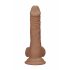 RealRock Dong 7 - godemichet réaliste avec testicules (17 cm) - brun foncé