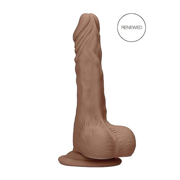 RealRock Dong 8 - dildo réaliste avec testicules (20 cm) - couleur peau foncée