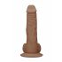 RealRock Dong 8 - dildo réaliste avec testicules (20 cm) - couleur peau foncée