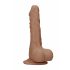 RealRock Dong 8 - dildo réaliste avec testicules (20 cm) - couleur peau foncée