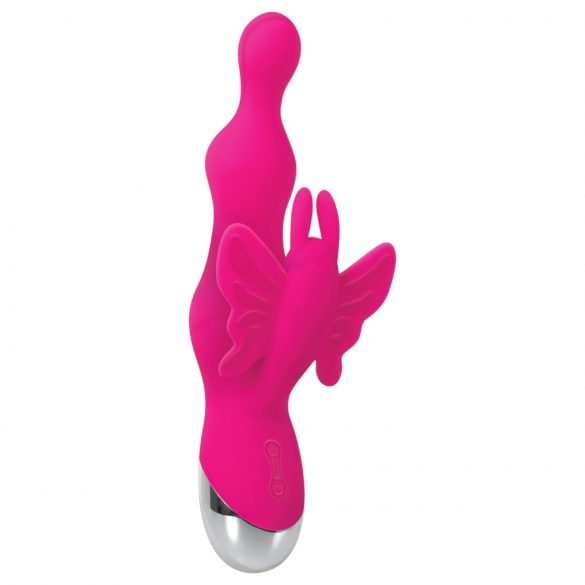 Evolved - Vibromasseur avec perles et stimulateur clitoridien (rose)