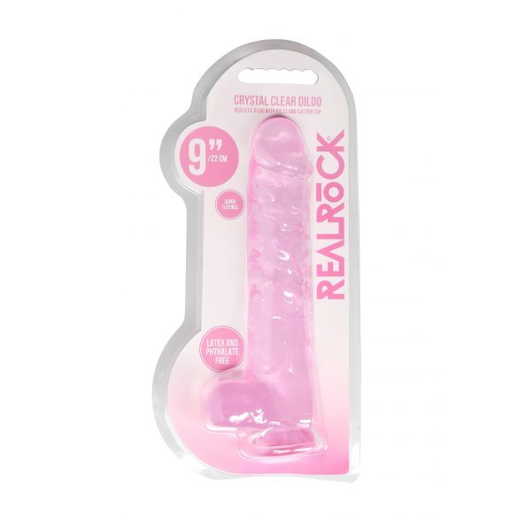 REALROCK - gode réaliste transparent - rose (22cm)