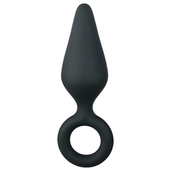 Easytoys Plug Pointu - plug anal avec anneau de préhension - moyen (noir)