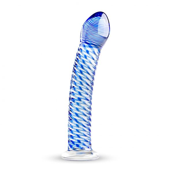 Gildo Verre No. 5 - dildo en spirale (transparent-bleu)