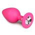 Easytoys Diamond - plug anal avec pierre blanche (moyen) - rose