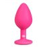 Easytoys Diamond - plug anal avec pierre blanche (moyen) - rose