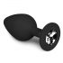 Easytoys Diamond - plug anal avec pierre blanche (moyen) - noir