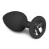 Easytoys Diamond - plug anal avec pierre blanche (petit) - noir