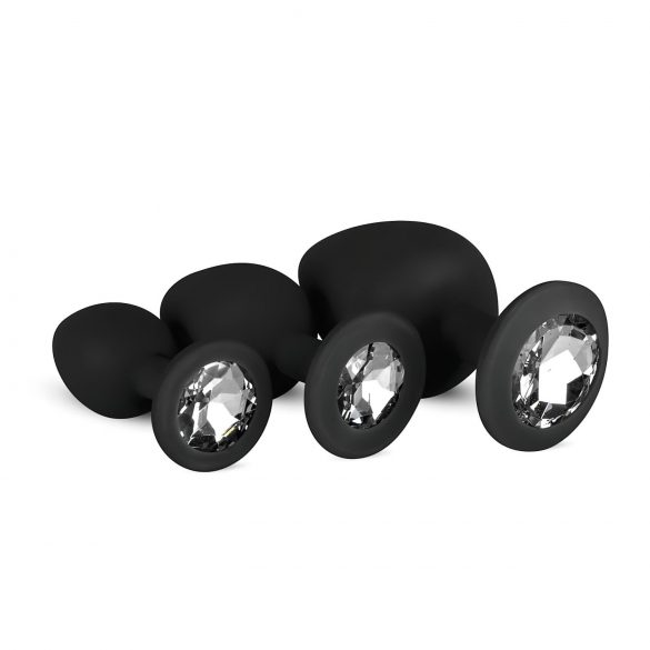 Easytoys Diamond - ensemble de plugs anaux (noir)