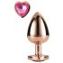 Gleaming Love - plug anal en aluminium avec pierre en forme de cœur (or rose)