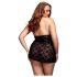 BACI Plus Size - Babydoll en dentelle à col halter - noir (XL-XXL)