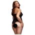 / BACI Plus Size - body transparent à tour de cou, noir (XL-XXL)