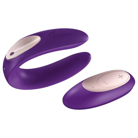 Satisfyer Double Plus Remote - vibromasseur pour couples télécommandé et rechargeable (violet)