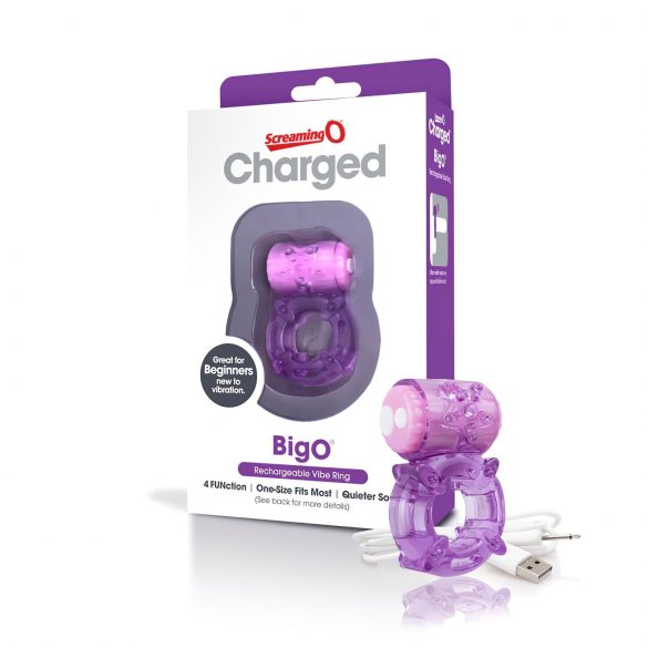  "BigO Screaming O - Anneau vibrant rechargeable (violet)"