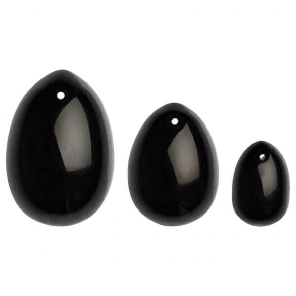 La Gemmes Yoni - Boules de geisha - Obsidienne noire (3 pcs)