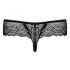 Obsessive Miamor - string en dentelle pour femme avec pierres (noir)