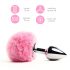 FEELZTOYS Bunny Tails - plug anal en métal avec queue de lapin (argent-rose)