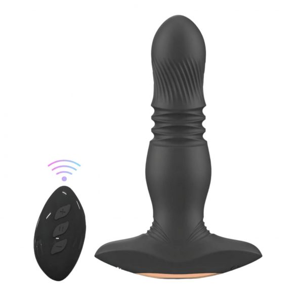 Aixiasia Roy - Vibromasseur anal à impulsion avec télécommande, rechargeable (noir)