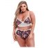 Baci Grande Taille - ensemble de soutien-gorge fleuri en dentelle, taille haute